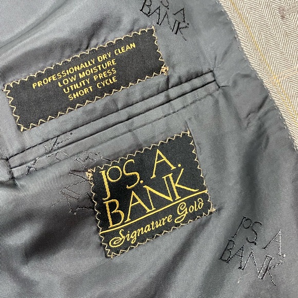 Jos A Bank Signature Gold Grey Herringbone Blazer - Picture 5 of 5